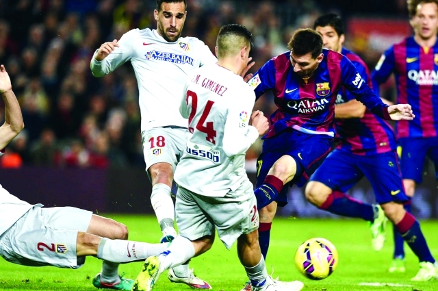 ميسي في تحدٍّ جديد أمام دفاع أتلتيكو مدريد