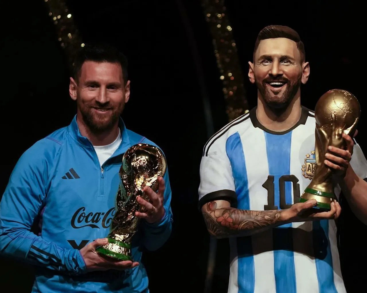 وضع تمثال ميسي في متحف الكونميبول إلى جوار مارادونا وبيليه