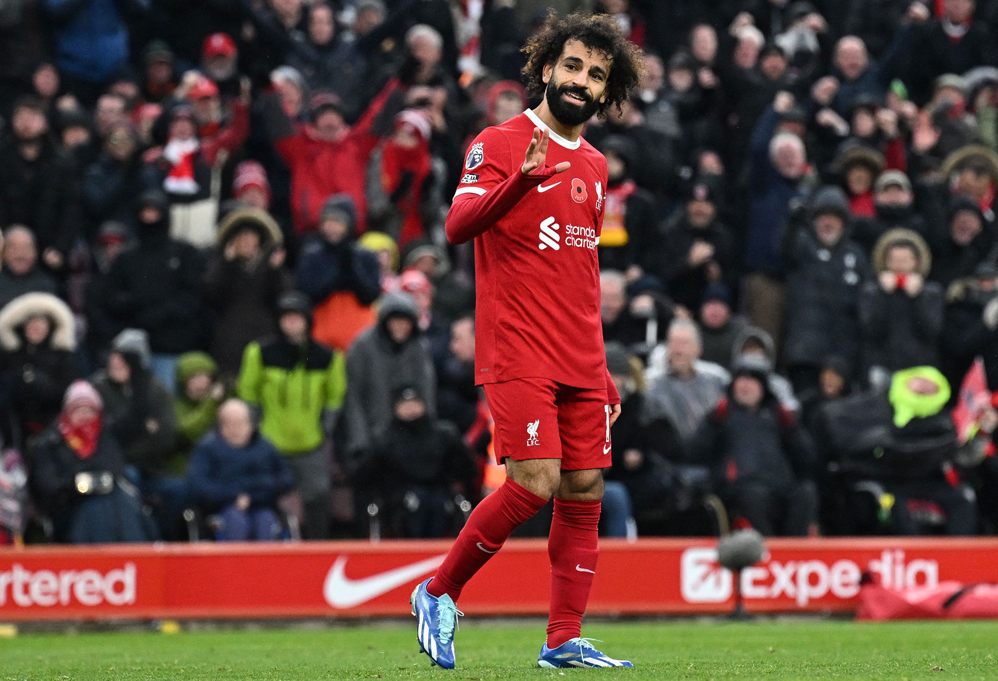 ترتيب هدافي الدوري الإنجليزي بعد ثنائيتي صلاح وهالاند