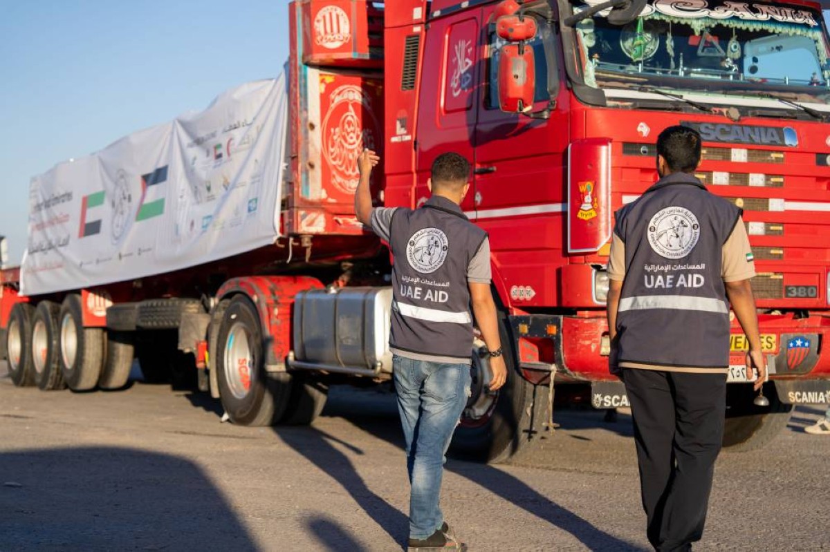 دخول 3 قوافل مساعدات إماراتية إلى غزة تحمل 544 طناً من المواد الإغاثية